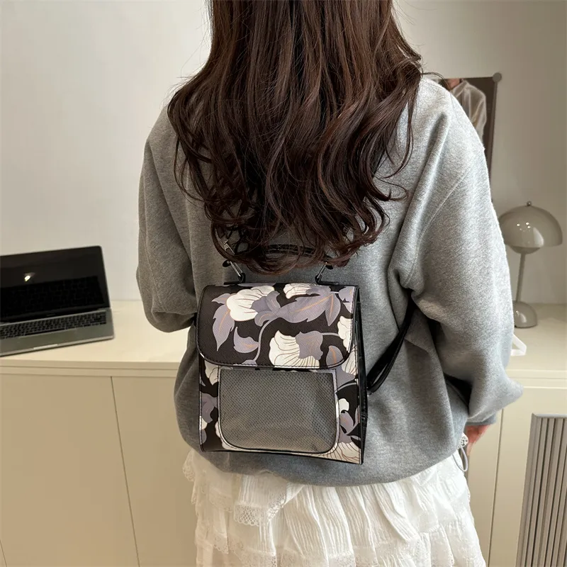 TOUTSEUL YOLO PU Backpack Women's White/Black-7