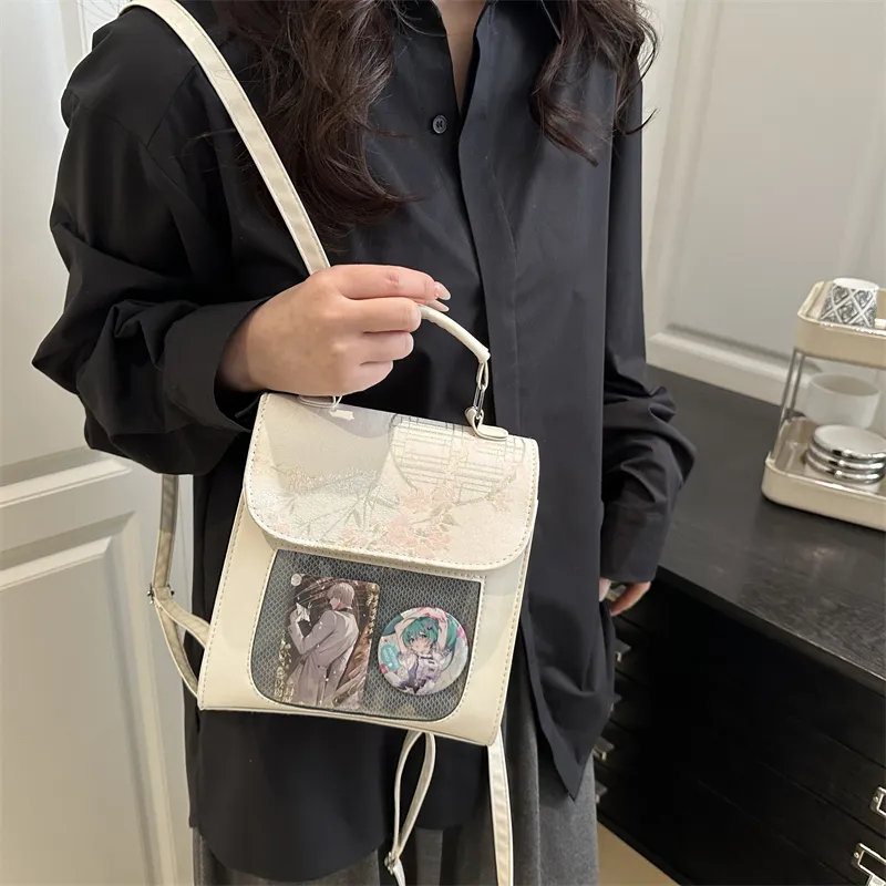 TOUTSEUL YOLO PU Backpack Women's White/Black-3