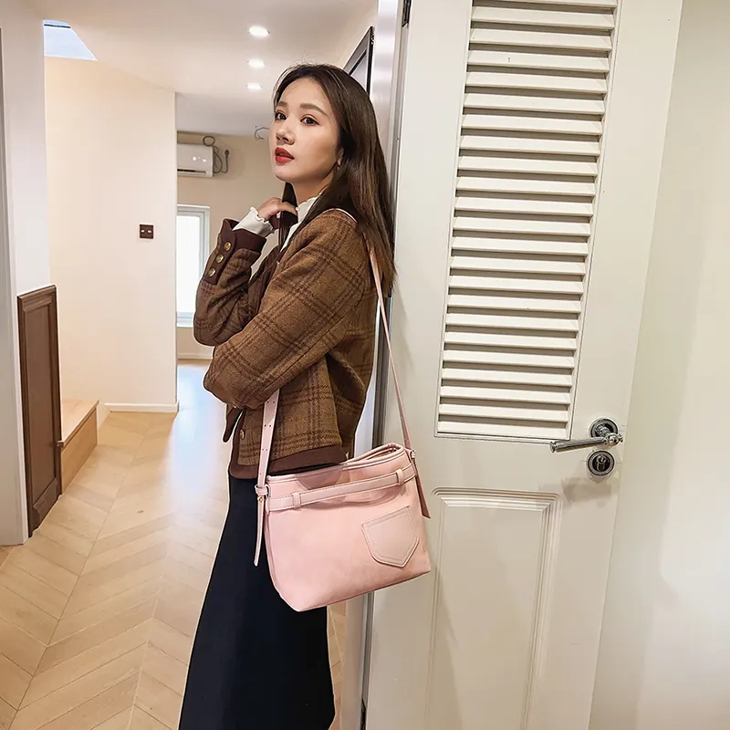 TOUTSEUL YOLO PU Shoulder Bag Women's Black/Pink/Brown-7