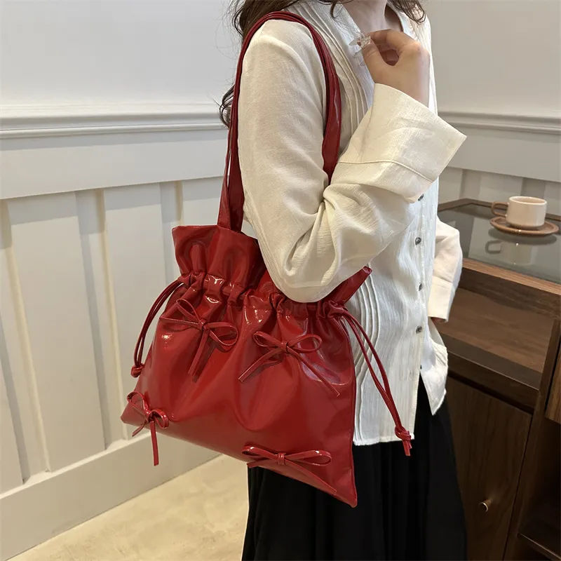 TOUTSEUL YOLO PU Tote Bag, Shoulder Bag Regular Women's White/Silver/Red/Black/Yellow-20