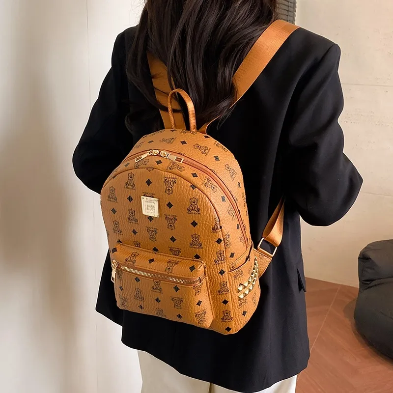 TOUTSEUL YOLO PU Backpack Women's White/Pink/Brown/Black-21
