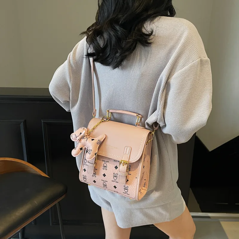 TOUTSEUL YOLO PU One Shoulder Crossbody Backpack Women's White/Pink/Coffee/Brown-7