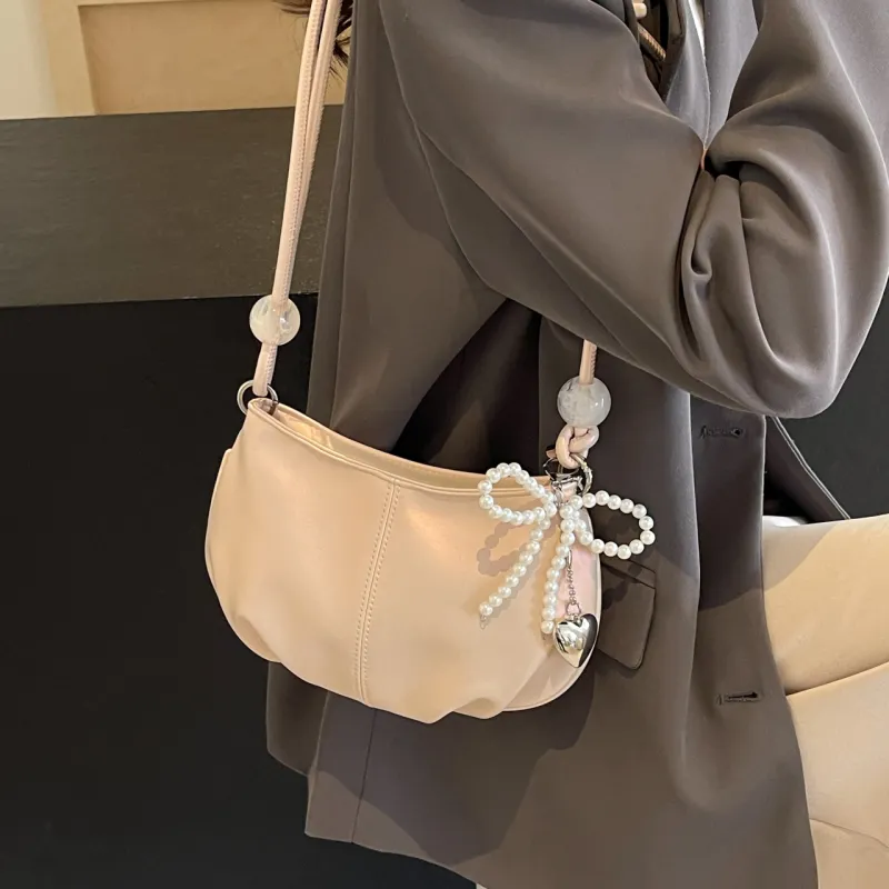 TOUTSEUL YOLO PU Shoulder Bag Women's Pearl White/Pearl Pink/Silver/Black-12