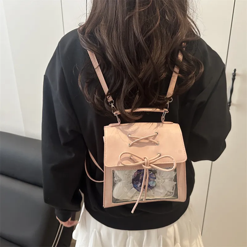 TOUTSEUL YOLO PU Backpack Women's White/Silver/Black/Pink-18