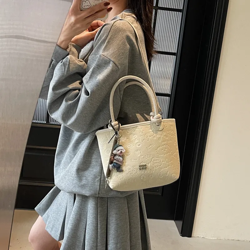 TOUTSEUL YOLO PU One Shoulder Handbag Women's Ecru/Coffee/Black-1