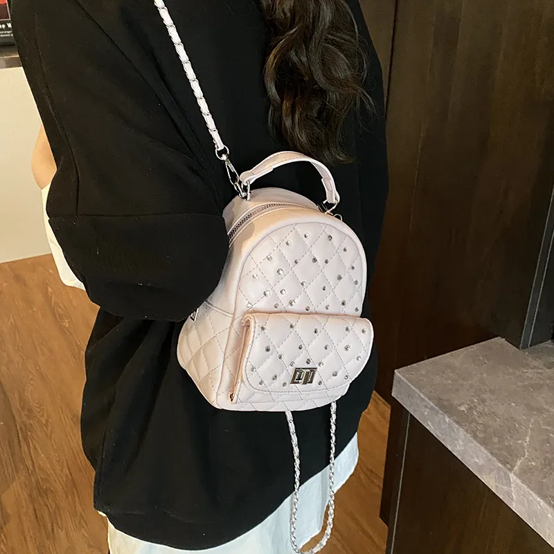 TOUTSEUL YOLO PU Backpack Women's White/Black/Yellow/Pink/Blue-21