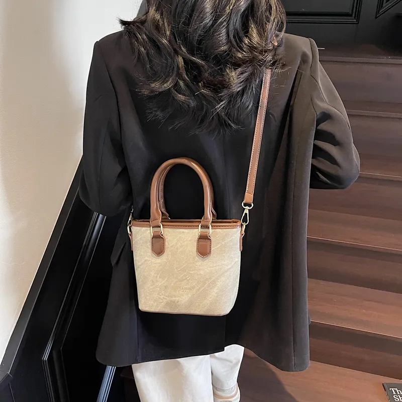 TOUTSEUL YOLO PU Crossbody Handbag Women's Beige & Brown/Beige & Black/Black & Pink-5