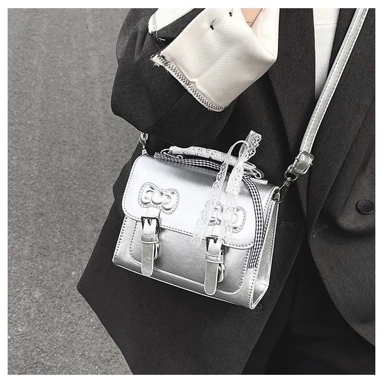 TOUTSEUL YOLO PU One Shoulder Handbag Women's Ecru/Black/Silver/Purple/Pink-14