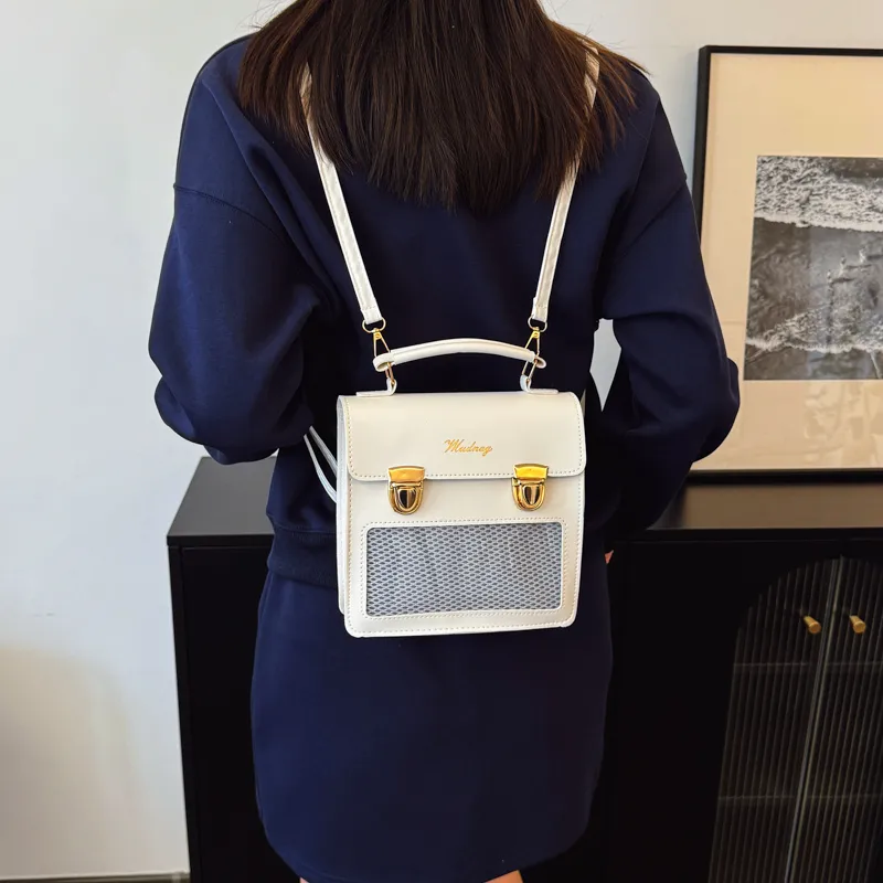 TOUTSEUL YOLO PU Backpack Regular Women's Ecru/Black-2