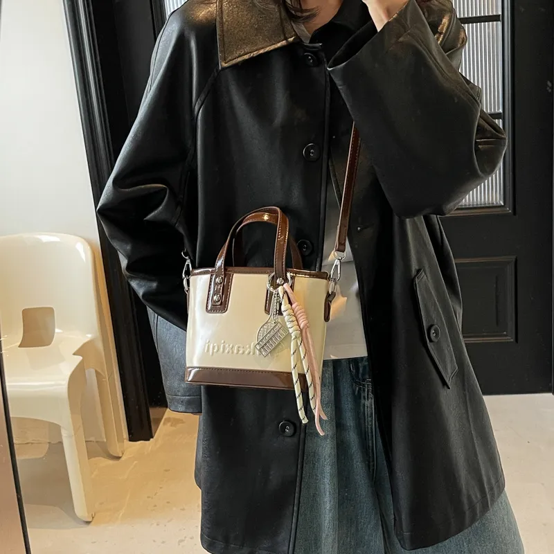 TOUTSEUL YOLO PU One Shoulder Handbag Women's Ecru/Black/Pink/Coffee-2