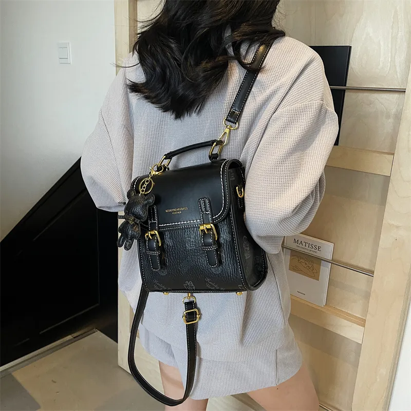TOUTSEUL YOLO PU One Shoulder Crossbody Backpack Women's White/Black/Pink/Brown-10