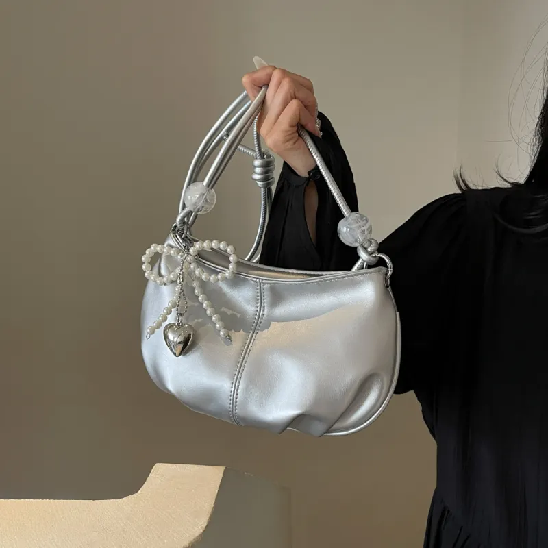 TOUTSEUL YOLO PU Shoulder Bag Women's Pearl White/Pearl Pink/Silver/Black-28