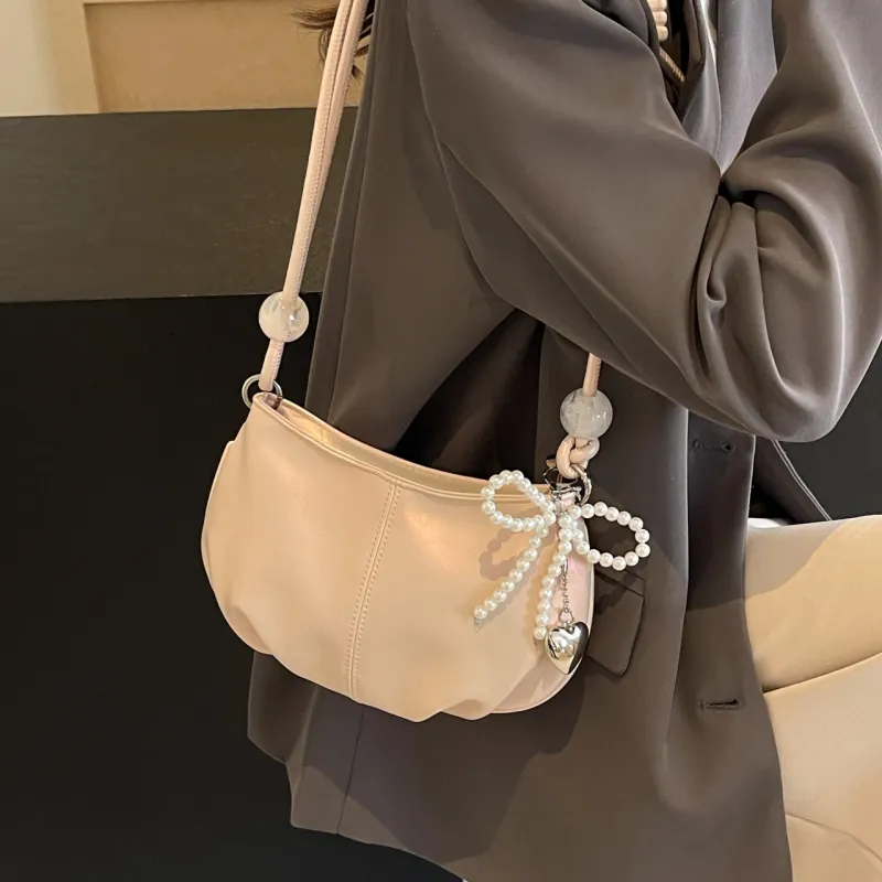 TOUTSEUL YOLO PU Shoulder Bag Women's Pearl White/Pearl Pink/Silver/Black-13