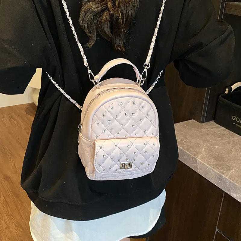 TOUTSEUL YOLO PU Backpack Women's White/Black/Yellow/Pink/Blue-20