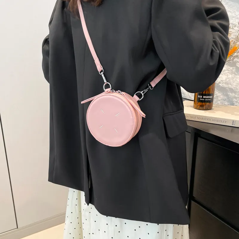 TOUTSEUL YOLO PU Round Bag, Shoulder Bag Women's Ecru/Pink/Red/Black-8
