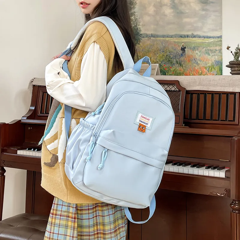 TOUTSEUL YOLO Nylon Fabric Backpack Regular Unisex White/Blue/Yellow/Pink/Black-9