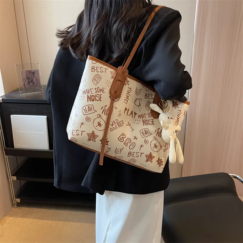 TOUTSEUL YOLO PU Tote Bag, Shoulder Bag Regular Women's Black/Blue/Pink/Brown-20