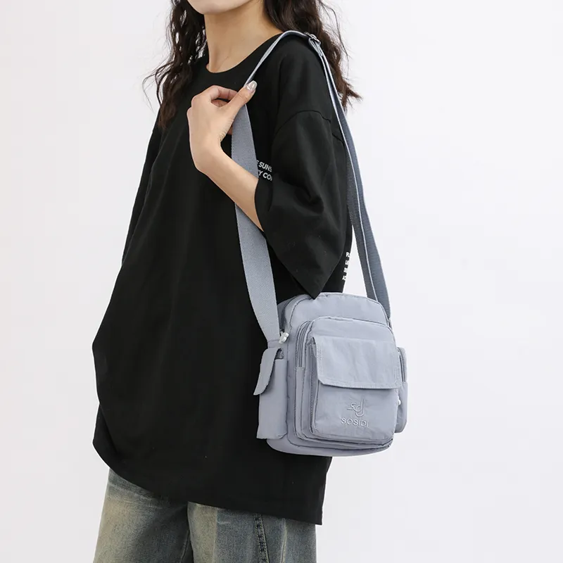 TOUTSEUL YOLO Pu Shoulder Bag Women's Ecru/Sky Blue/Black-12