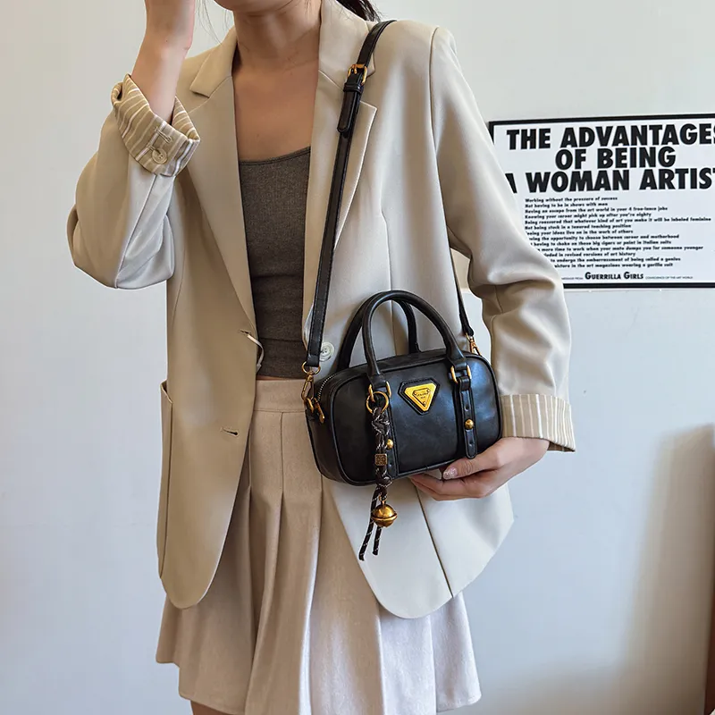 TOUTSEUL YOLO PU One Shoulder Handbag Women's Ecru/Black/Khaki/Brown-8