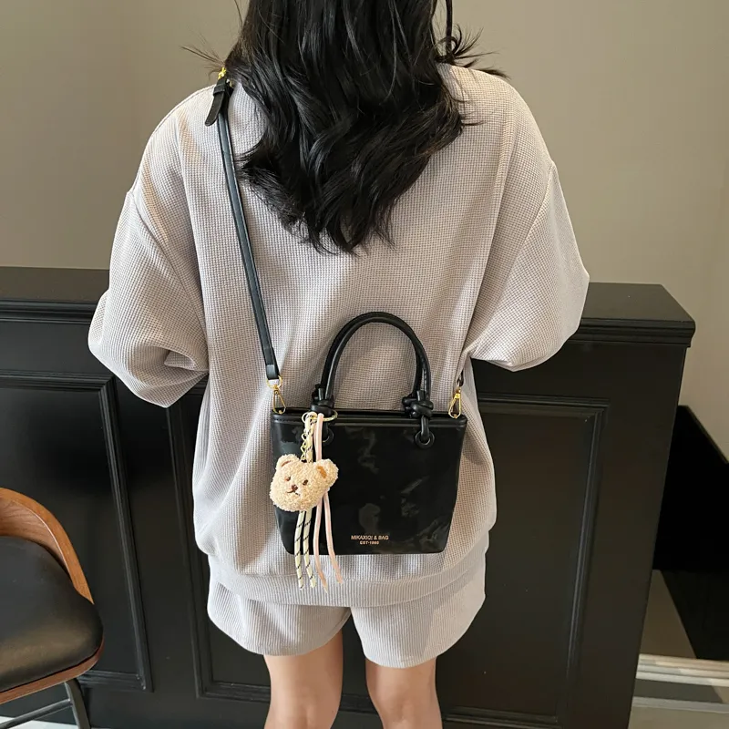 TOUTSEUL YOLO PU Crossbody One Shoulder Handbag Women's Ecru/Black/Blue/Pink-7
