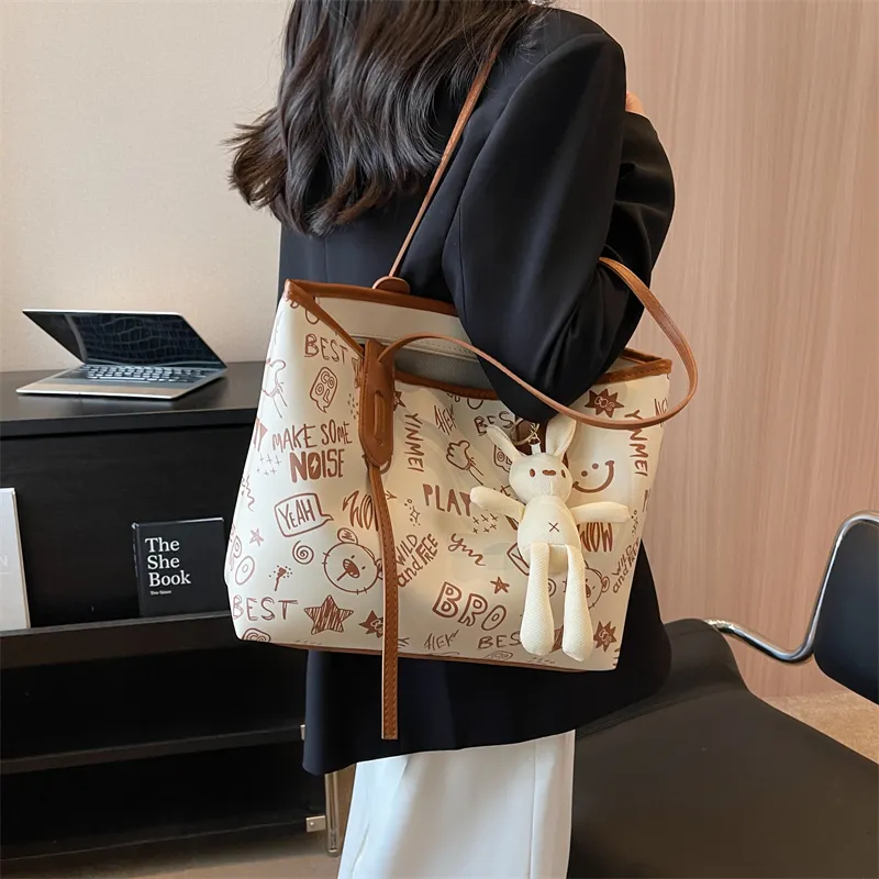 TOUTSEUL YOLO PU Tote Bag, Shoulder Bag Regular Women's Black/Blue/Pink/Brown-22