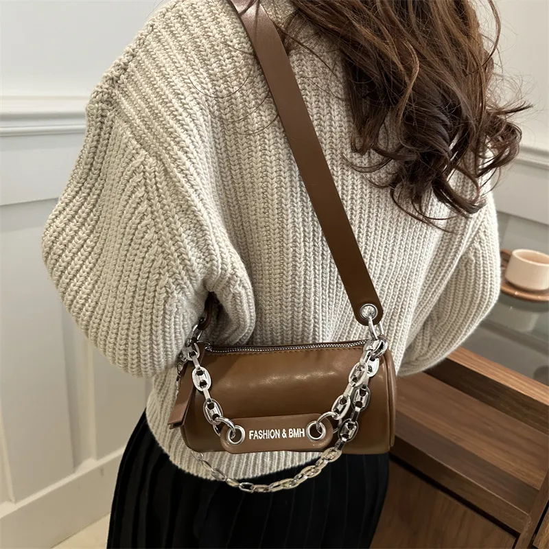 TOUTSEUL YOLO PU Shoulder Bag Women's White/Black/Khaki/Coffee-21