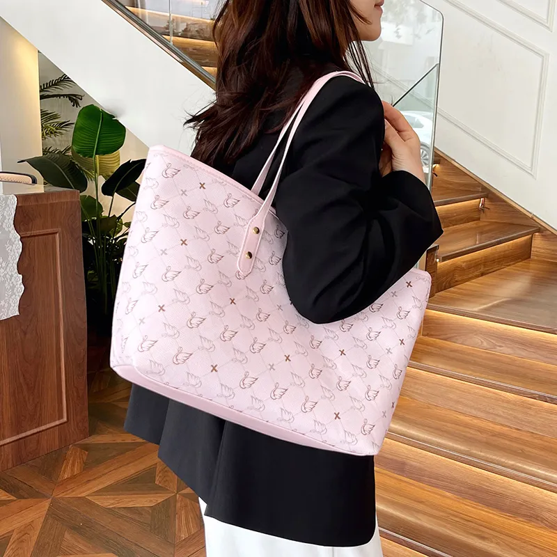 TOUTSEUL YOLO PU Tote Bag, Shoulder Bag Regular Women's White/Black/Pink/Brown-14