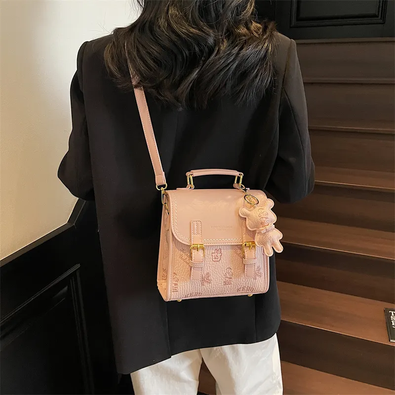 TOUTSEUL YOLO PU One Shoulder Crossbody Backpack Women's White/Black/Pink/Brown-12