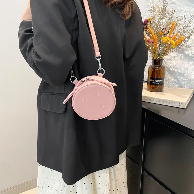 TOUTSEUL YOLO PU Round Bag, Shoulder Bag Women's Ecru/Pink/Red/Black-11