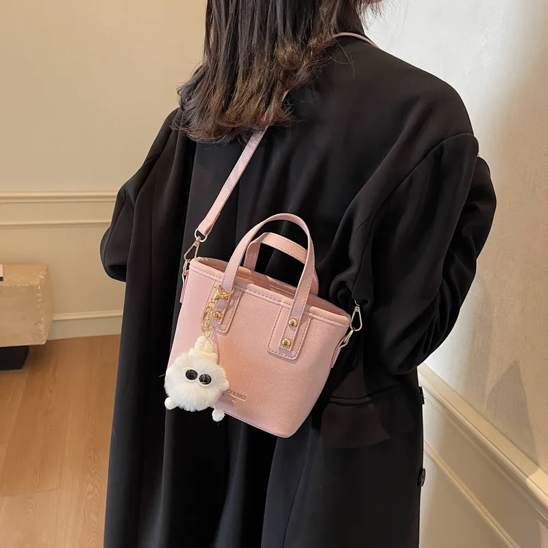 TOUTSEUL YOLO Pu Crossbody One Shoulder Handbag Women's Ecru/Black/Pink/Coffee-10