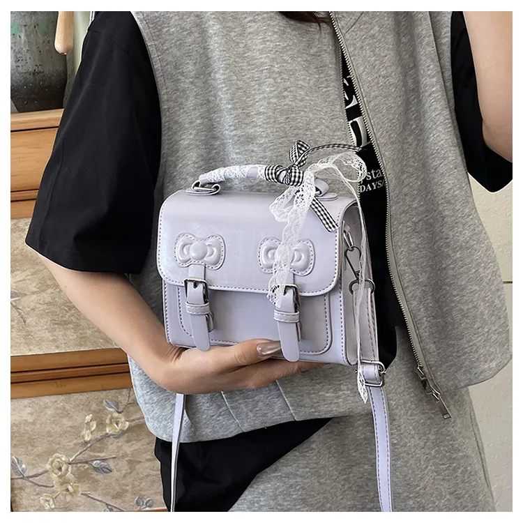 TOUTSEUL YOLO PU One Shoulder Handbag Women's Ecru/Black/Silver/Purple/Pink-24