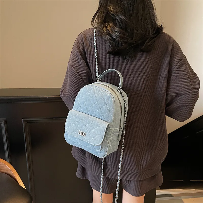 TOUTSEUL YOLO Denim Backpack Regular Women's Blue-1