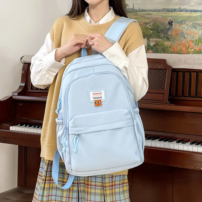 TOUTSEUL YOLO Nylon Fabric Backpack Regular Unisex White/Blue/Yellow/Pink/Black-10