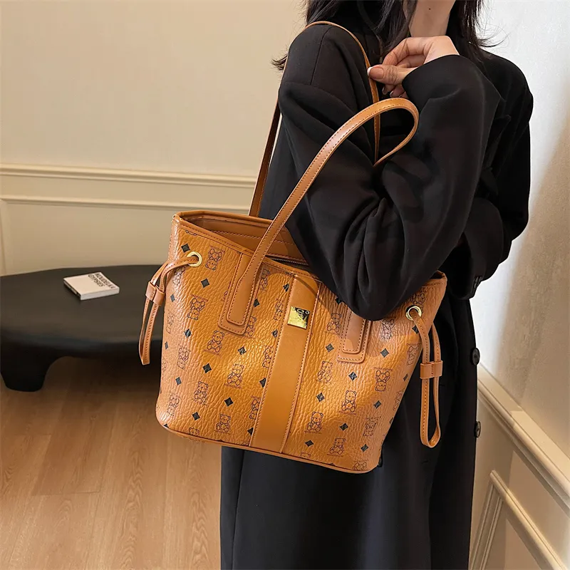 TOUTSEUL YOLO PU Tote Bag, Shopping Bag, Shoulder Bag Unisex White/Pink/Black/Brown/Black & White-17