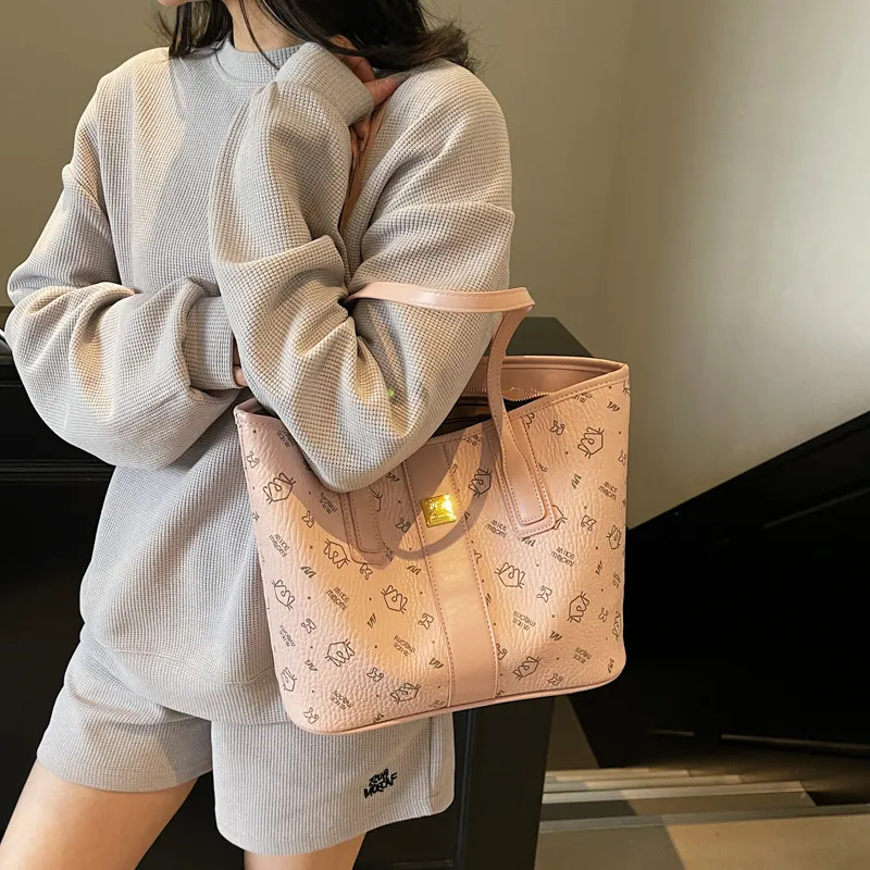 TOUTSEUL YOLO PU Handbag Regular Unisex Brown/Pink/Black/Khaki-6