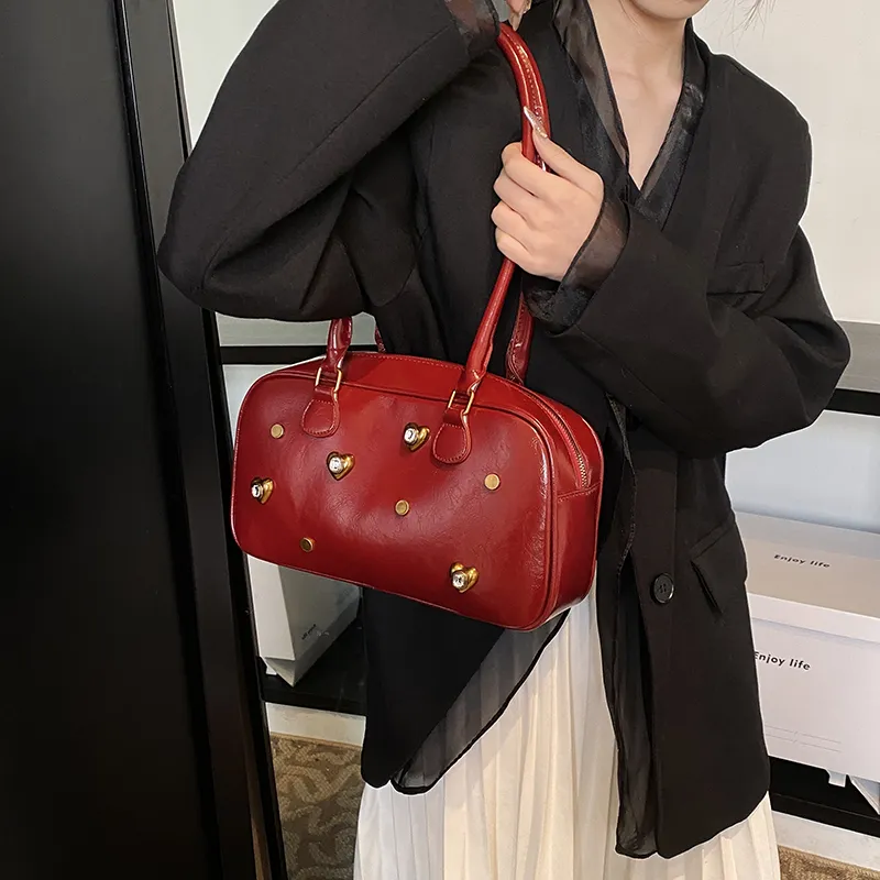 TOUTSEUL YOLO PU Shoulder Bag Regular Women's White/Silver/Black/Red/Light Brown/Coffee-20