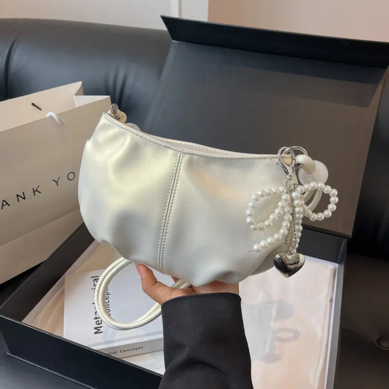 TOUTSEUL YOLO PU Shoulder Bag Women's Pearl White/Pearl Pink/Silver/Black-3