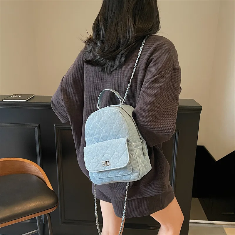 TOUTSEUL YOLO Denim Backpack Regular Women's Blue-3
