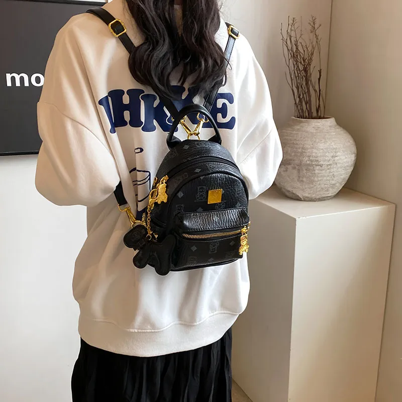 TOUTSEUL YOLO PU Backpack Unisex Black, White &/Ecru, Black, Pink, Brown-14