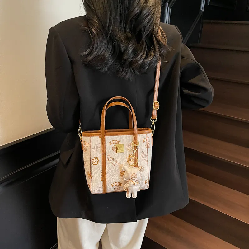 TOUTSEUL YOLO PU One Shoulder Handbag Women's White/Black/Pink/Brown-2