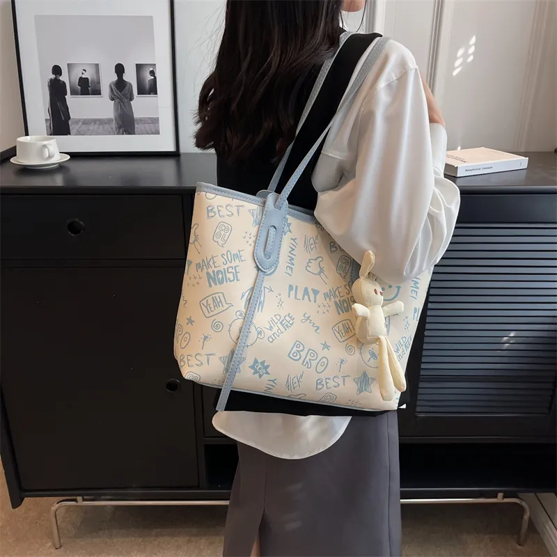 TOUTSEUL YOLO PU Tote Bag, Shoulder Bag Regular Women's Black/Blue/Pink/Brown-10