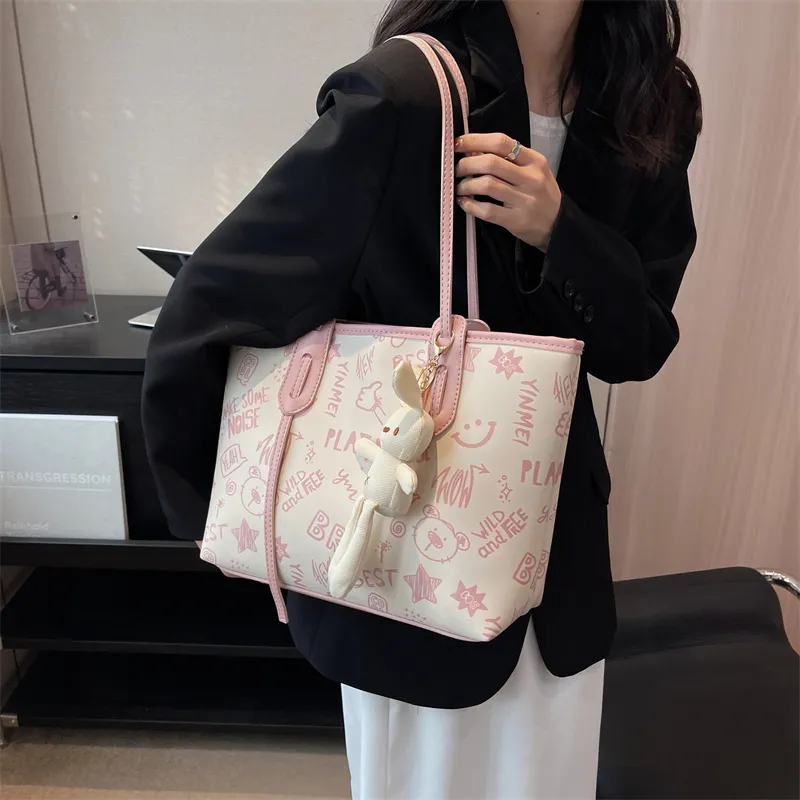 TOUTSEUL YOLO PU Tote Bag, Shoulder Bag Regular Women's Black/Blue/Pink/Brown-14