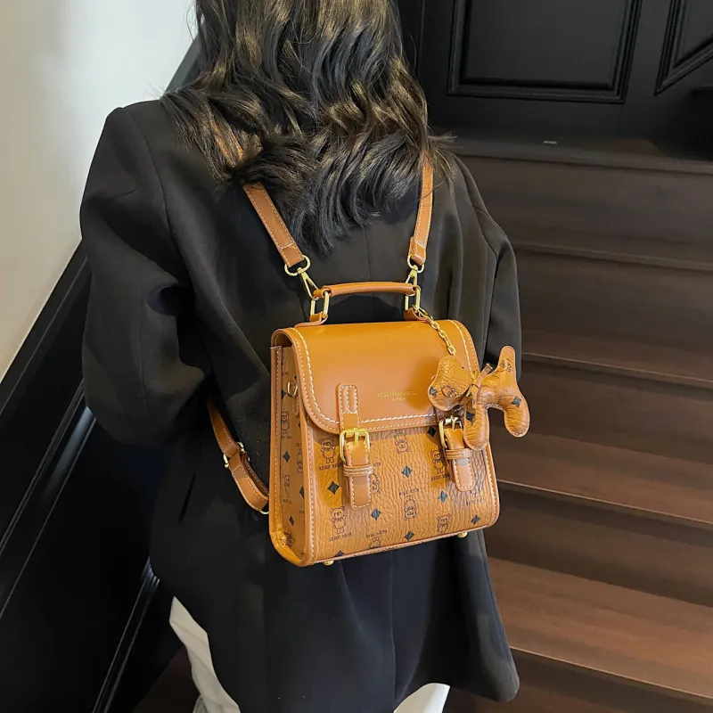 TOUTSEUL YOLO PU One Shoulder Crossbody Backpack Women's White/Pink/Coffee/Brown-20