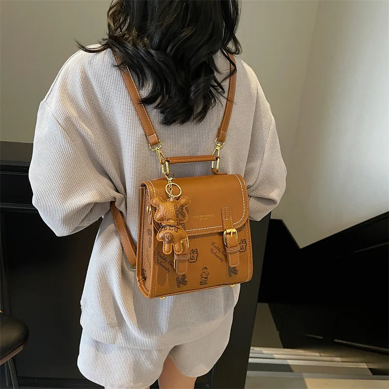 TOUTSEUL YOLO PU One Shoulder Crossbody Backpack Women's White/Black/Pink/Brown-21