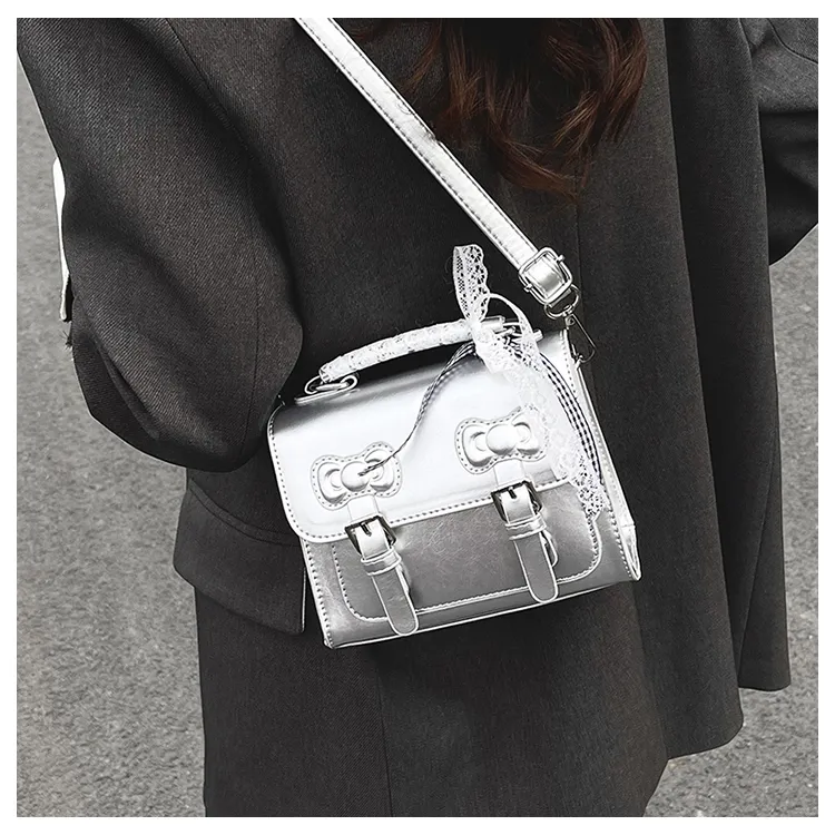 TOUTSEUL YOLO PU One Shoulder Handbag Women's Ecru/Black/Silver/Purple/Pink-17