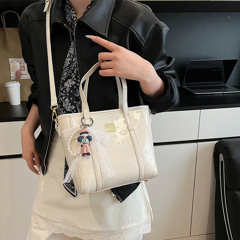 TOUTSEUL YOLO PU One Shoulder Handbag Women's White/Black/Blue/Pink-4