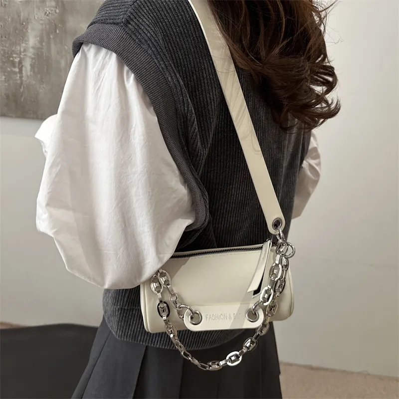 TOUTSEUL YOLO PU Shoulder Bag Women's White/Black/Khaki/Coffee-3