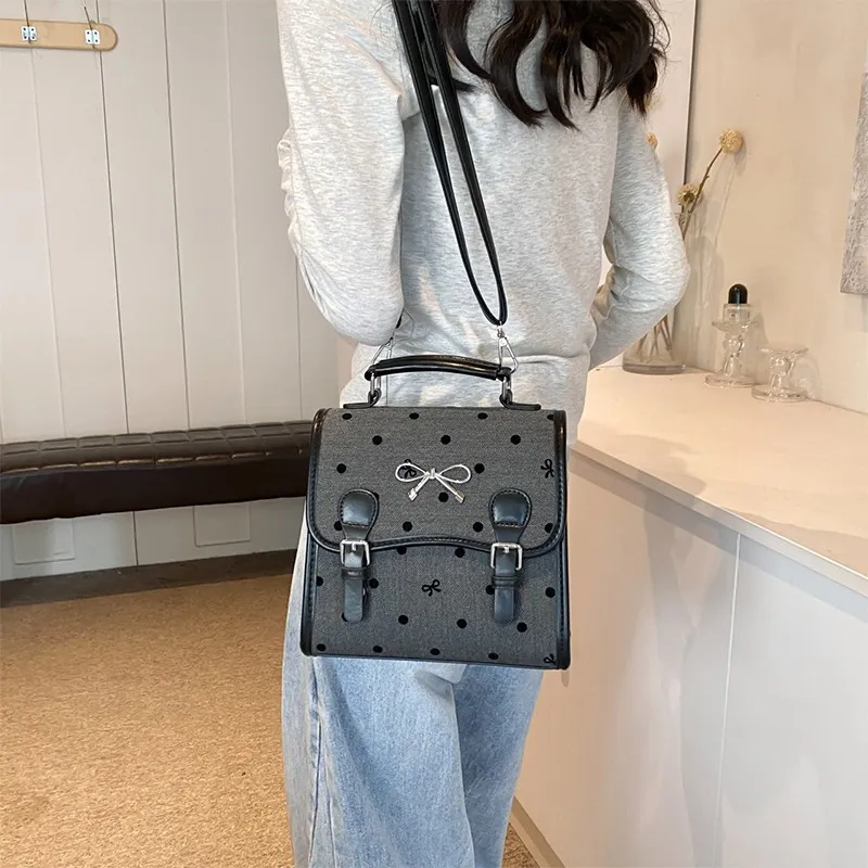 TOUTSEUL YOLO PU Portable One Shoulder Backpack Women's Black-3