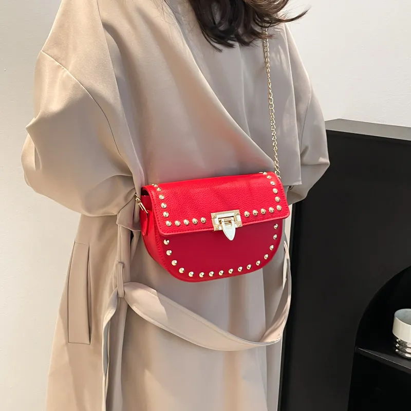 TOUTSEUL YOLO PU Saddle Bag, Shoulder Bag Women's Black/Red/Khaki/Brown/Pink-8