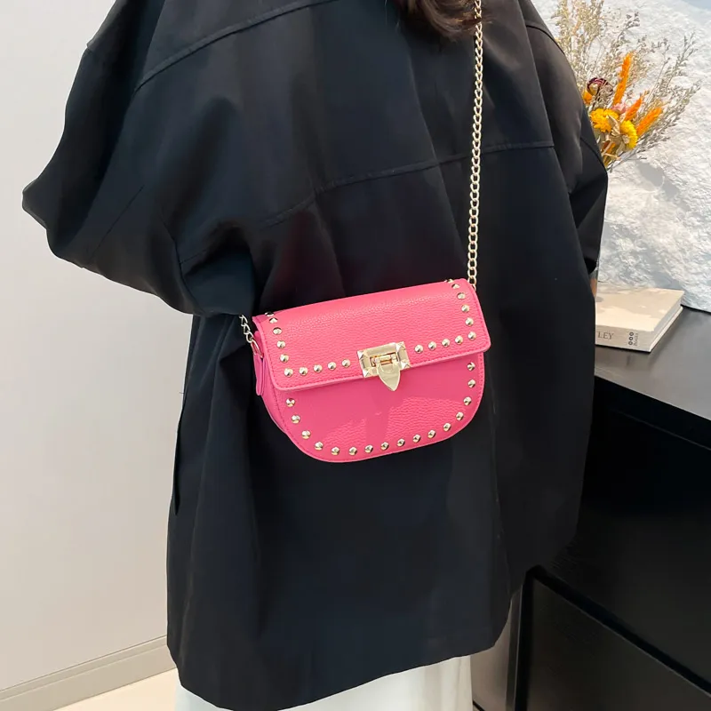 TOUTSEUL YOLO PU Saddle Bag, Shoulder Bag Women's Black/Red/Khaki/Brown/Pink-23